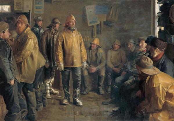 Michael Ancher In the grocery store on a winter day when there is no fishing